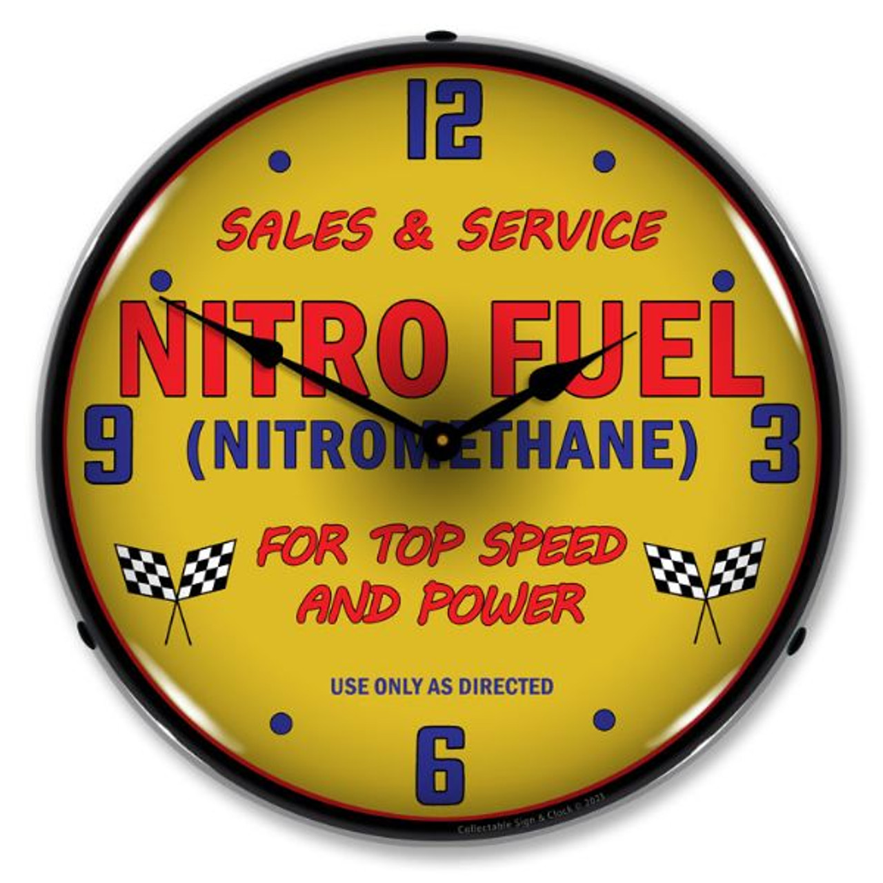 Nitro Fuel LED Lighted Wall Clock 14 x 14 Inches