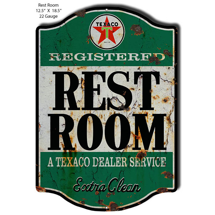 Aged Looking Registered Rest Room Laser Cut Out Sign 12.5 x 18.5 Inches 