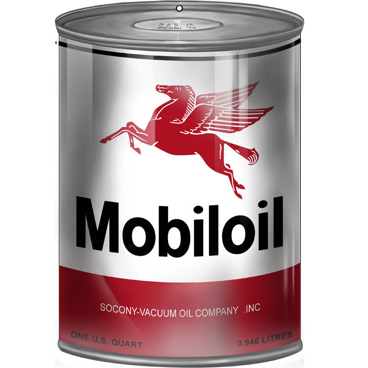 Socony Mobiloil Can Reproduction Gas Station Metal Sign 12 x 18 Inches