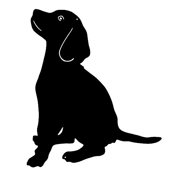 Puppy Cut-Out Silhouette Metal Sign 22 x 26 Inches
