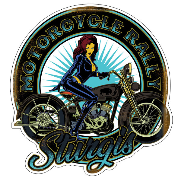 Motorcycle Rally Sturgis N Dakota Metal Sign 17 x 18 Inches