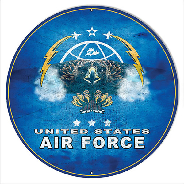 U.S. Air Force Militaryl Round Metal Sign 18 x 18 Inches