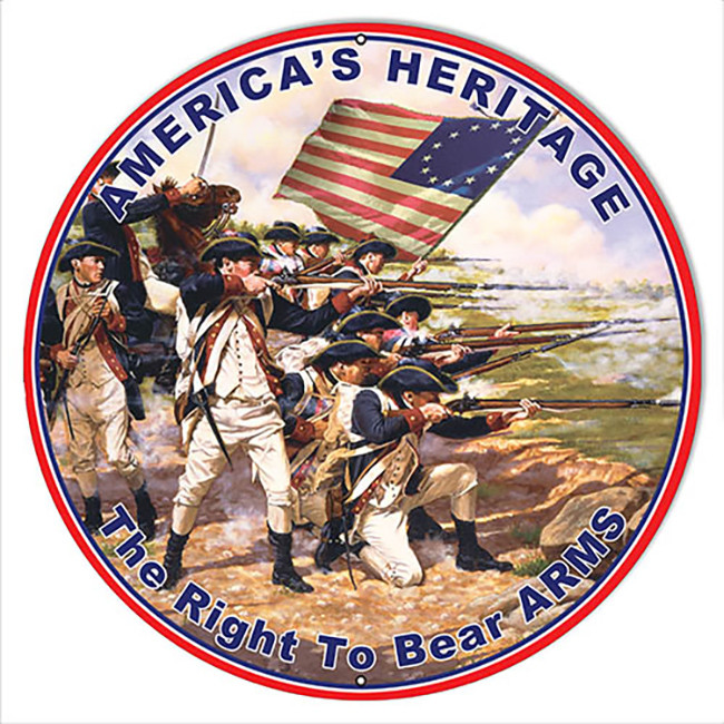 Americas Heritage Military Round Metal Sign 18 x 18 Inches