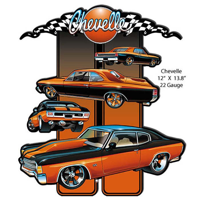 Chevelle Metal Cut Out Classic Car Cut-Out Metal Sign 12" x 13.8"