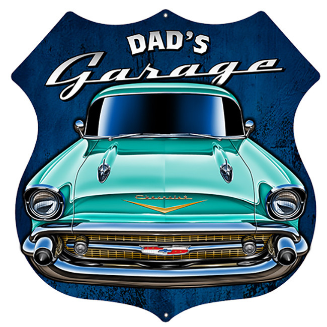Dads Garage Cut Out 3D Effect Garage Art Metal Sign 15.6 x 15.8 Inches