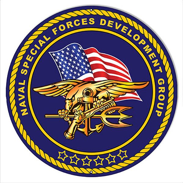 Navy Special Forces Military Round Metal Sign 14 x 14 Inches