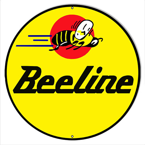 Beeline Motor Oil Reproduction Round Metal Sign 14 x 14 Inches