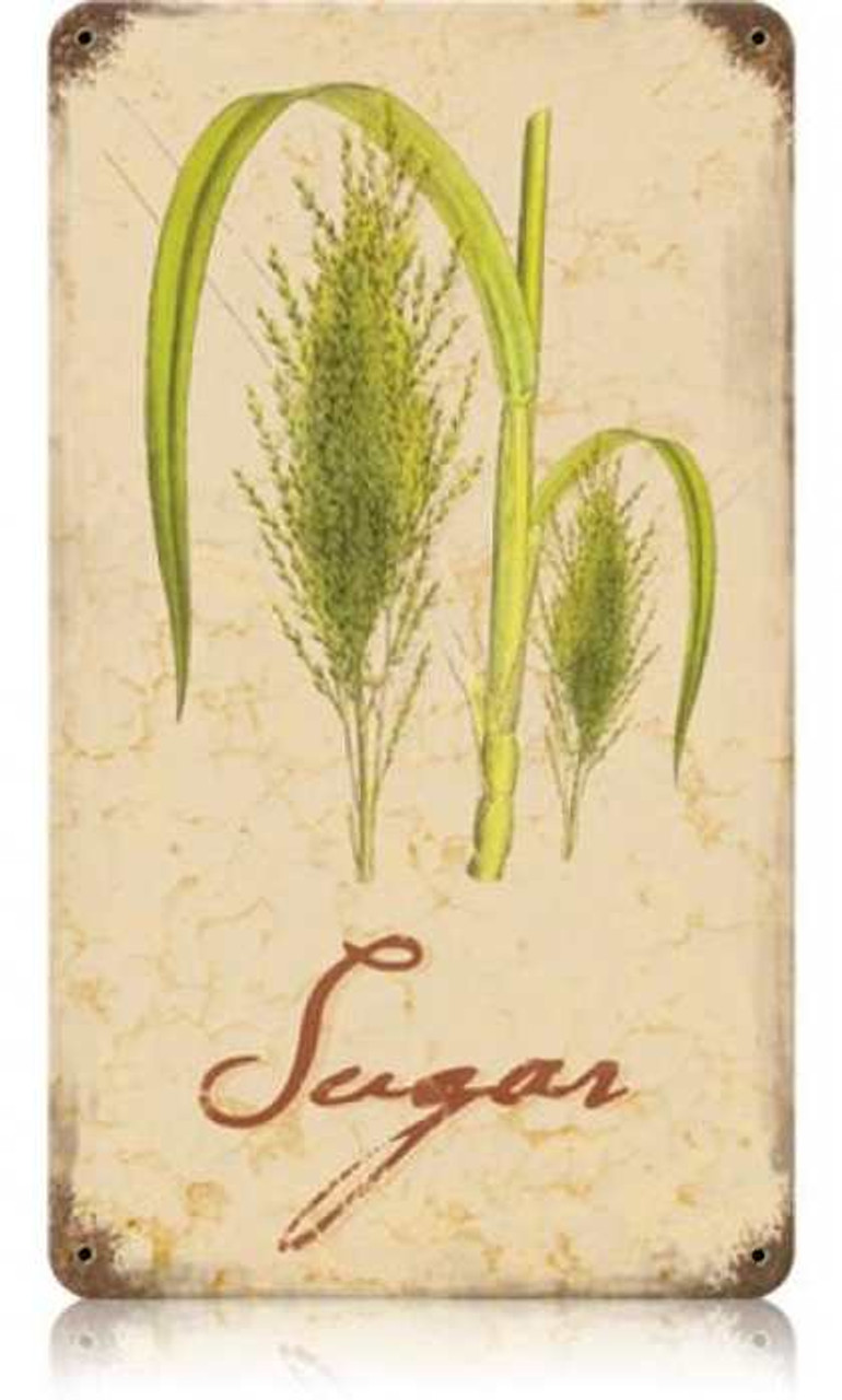 Vintage Sugar Metal Sign 8 x 14 Inches