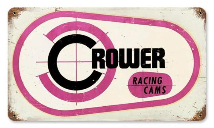 Vintage Crower Racing Cams Metal Sign 8 x 14