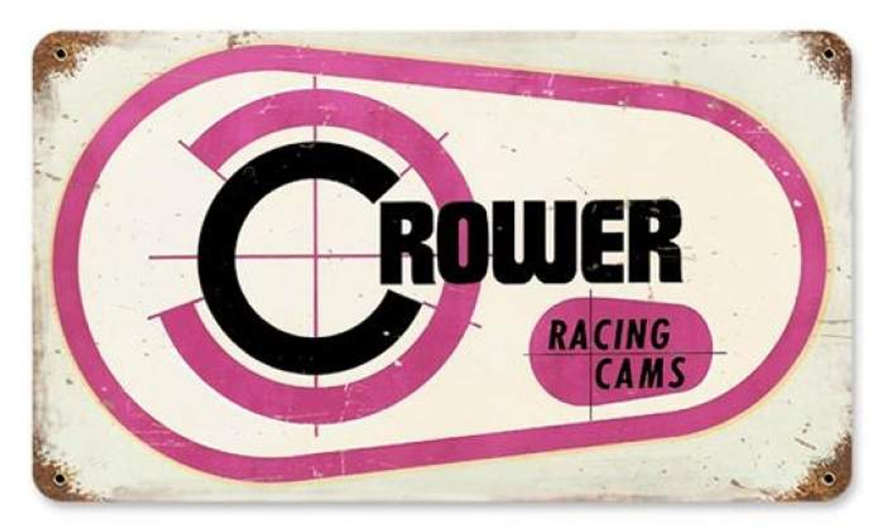 Vintage Crower Racing Cams Metal Sign 8 x 14