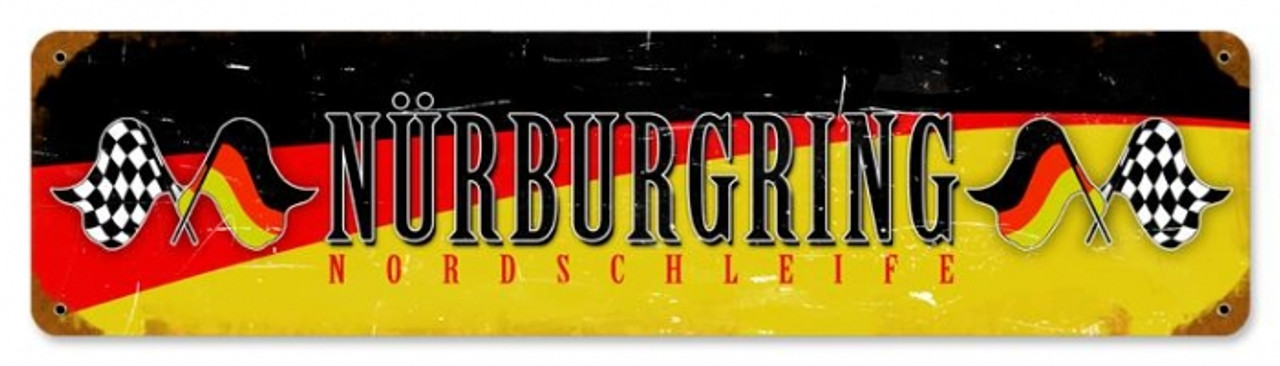 Retro Nurburing Metal Sign  20 x 5 Inches