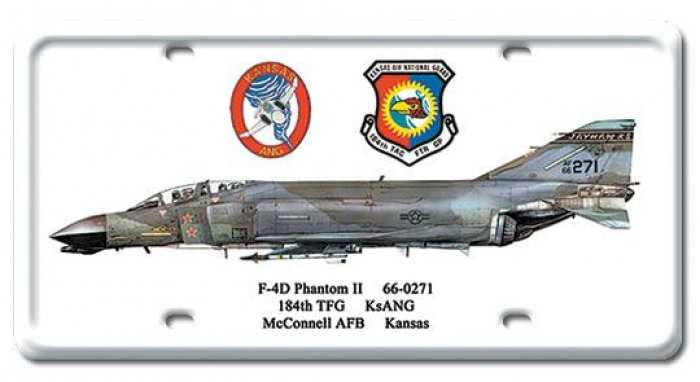 Vintage F-4D Phantom II License Plate 6 x 12 Inches