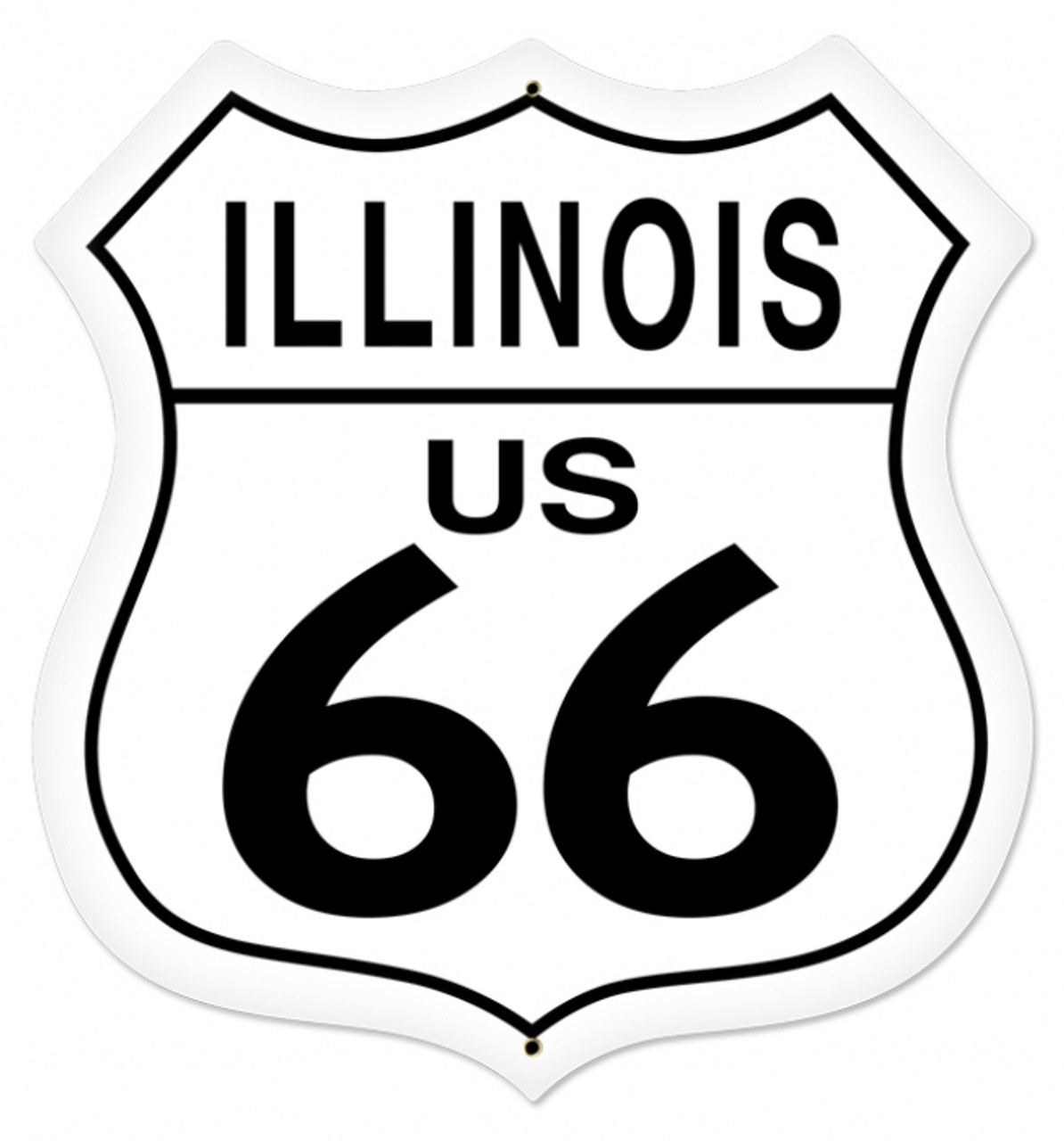 Retro Illinois Route 66 Shield Metal Sign 28 x 28 Inches