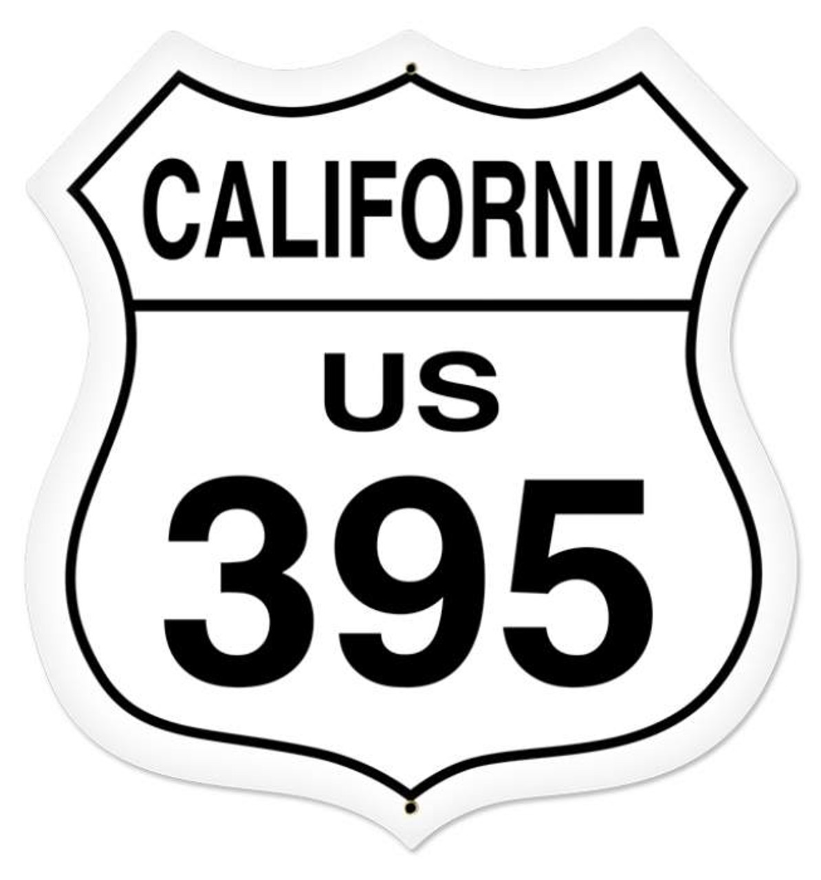 Retro California Route 395 Shield Metal Sign 28 x 28 Inches