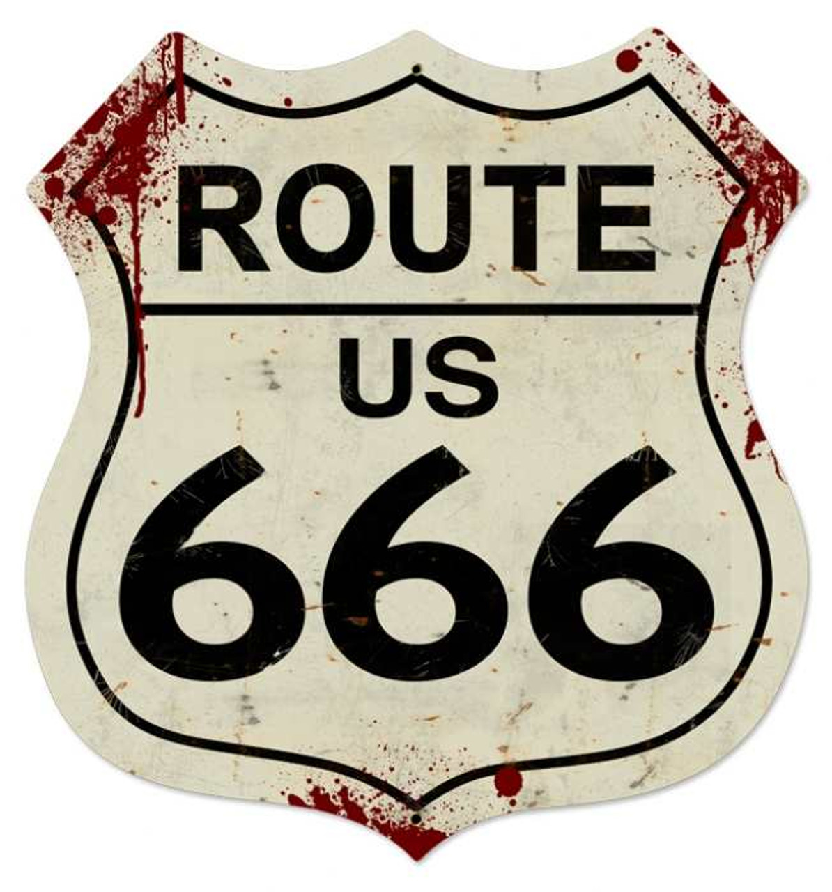 Retro Route 666 Shield Metal Sign 28 x 28 Inches