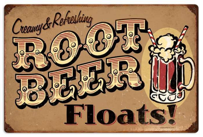 Retro Root Beer Floats Metal Sign 24 x 16 Inches