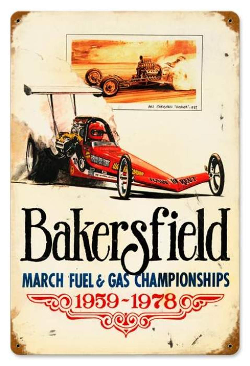 Retro Bakersfield 59 to 78 Metal Sign 18 x 12 Inches