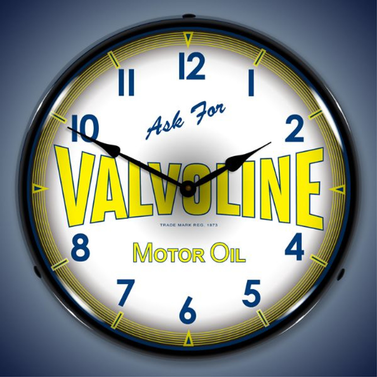 Retro  Valvoline Motor Oil Lighted Wall Clock 14 x 14 Inches