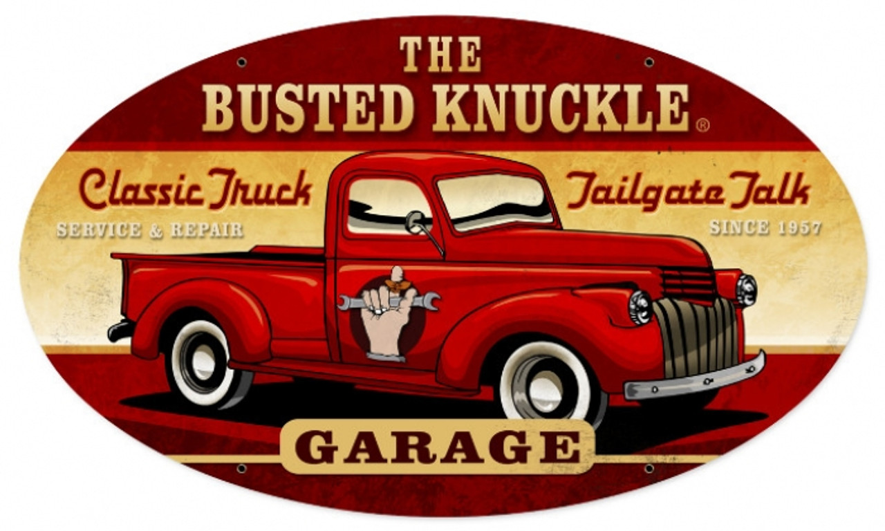 Retro Old Truck Metal Sign 24 x 14 Inches