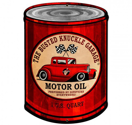 Vintage Busted Knuckle Metal Sign 14 x 20 inches