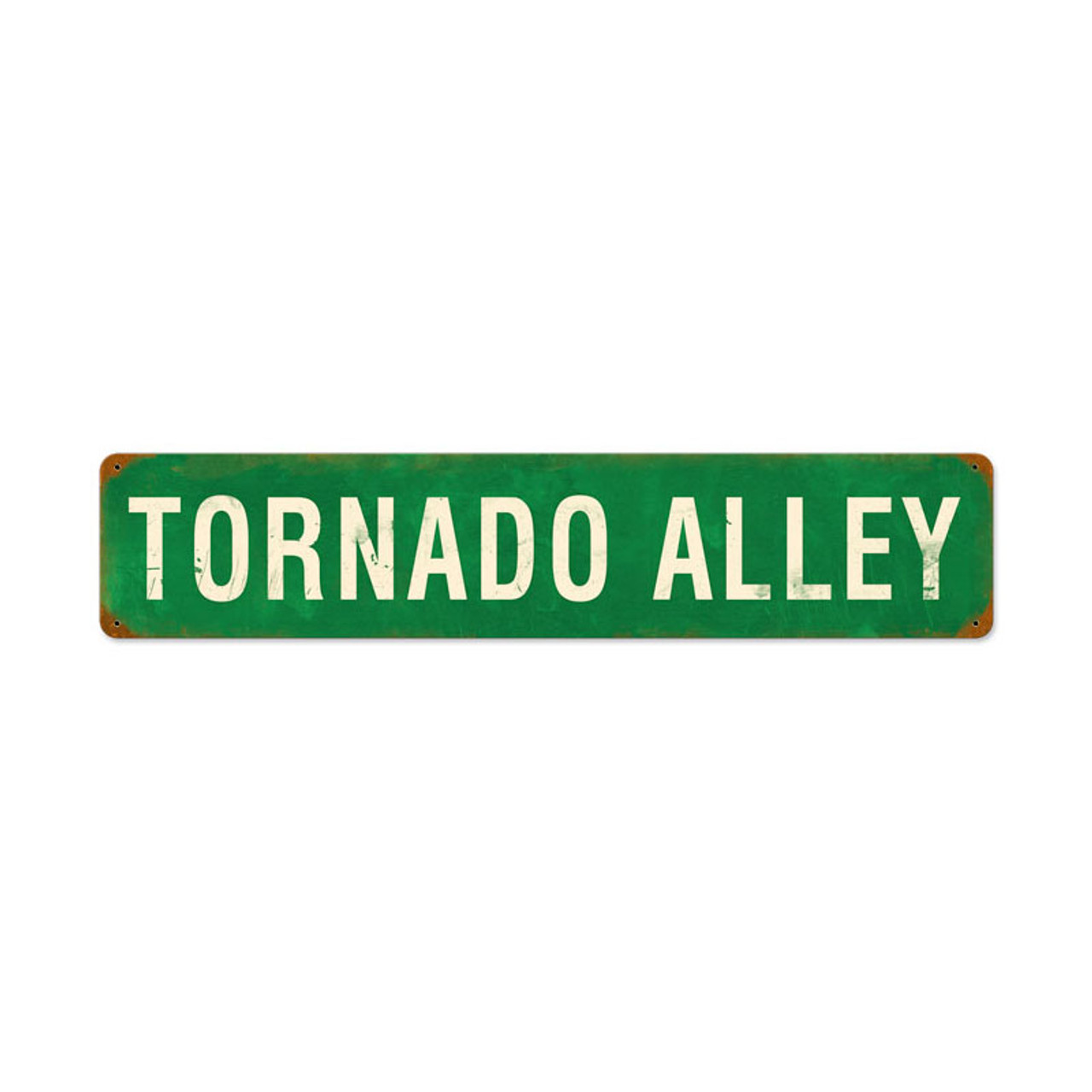 Retro Tornado Alley Metal Sign 28 x 6 Inches