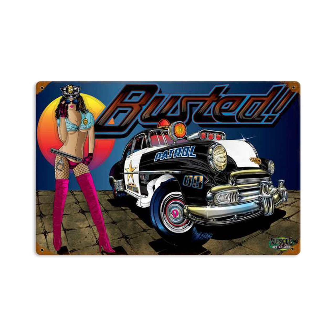 Retro Busted Metal Sign 18 x 12 Inches