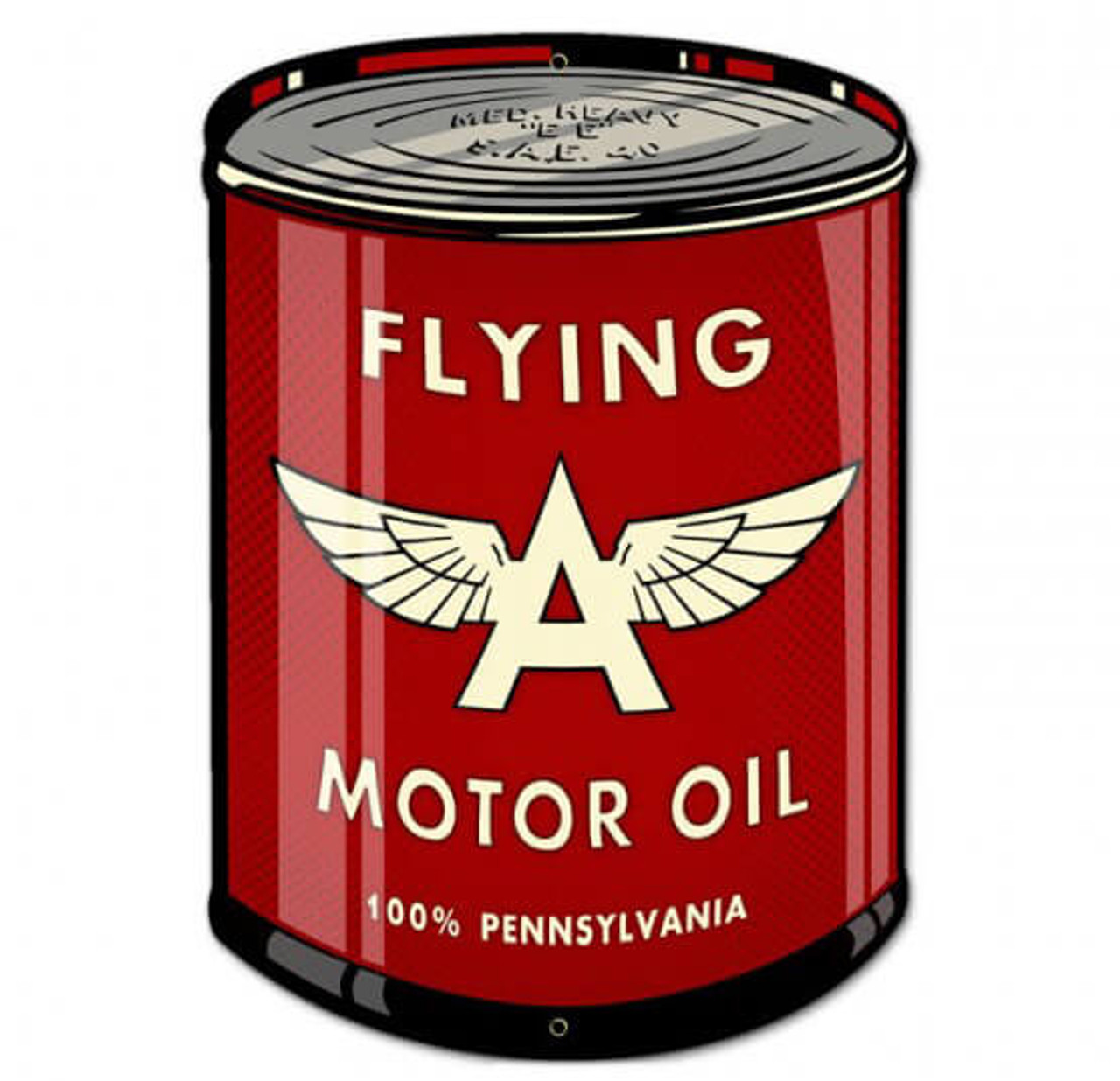 Retro Flying A Oil Can Metal Sign 14 x 20 Inches