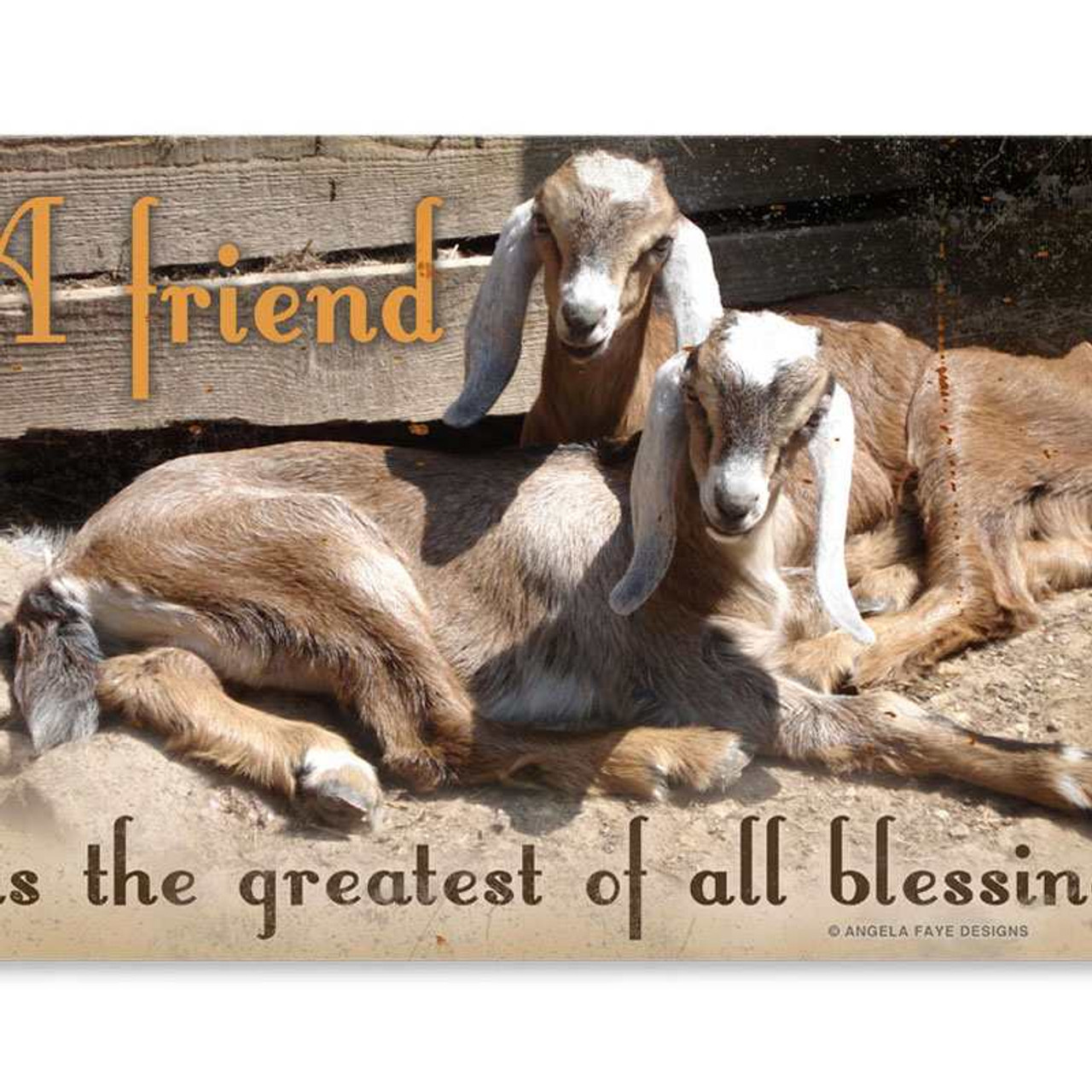 Vintage Friend is a Blessing Metal Sign  14 x 8 Inches