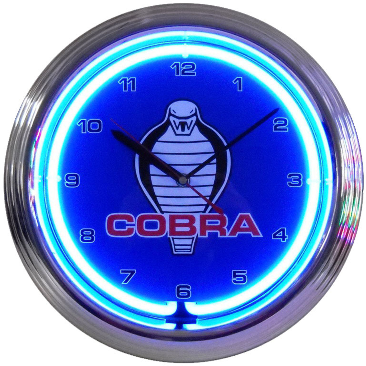 Retro Ford Cobra Neon Clock 15 X 15 Inches