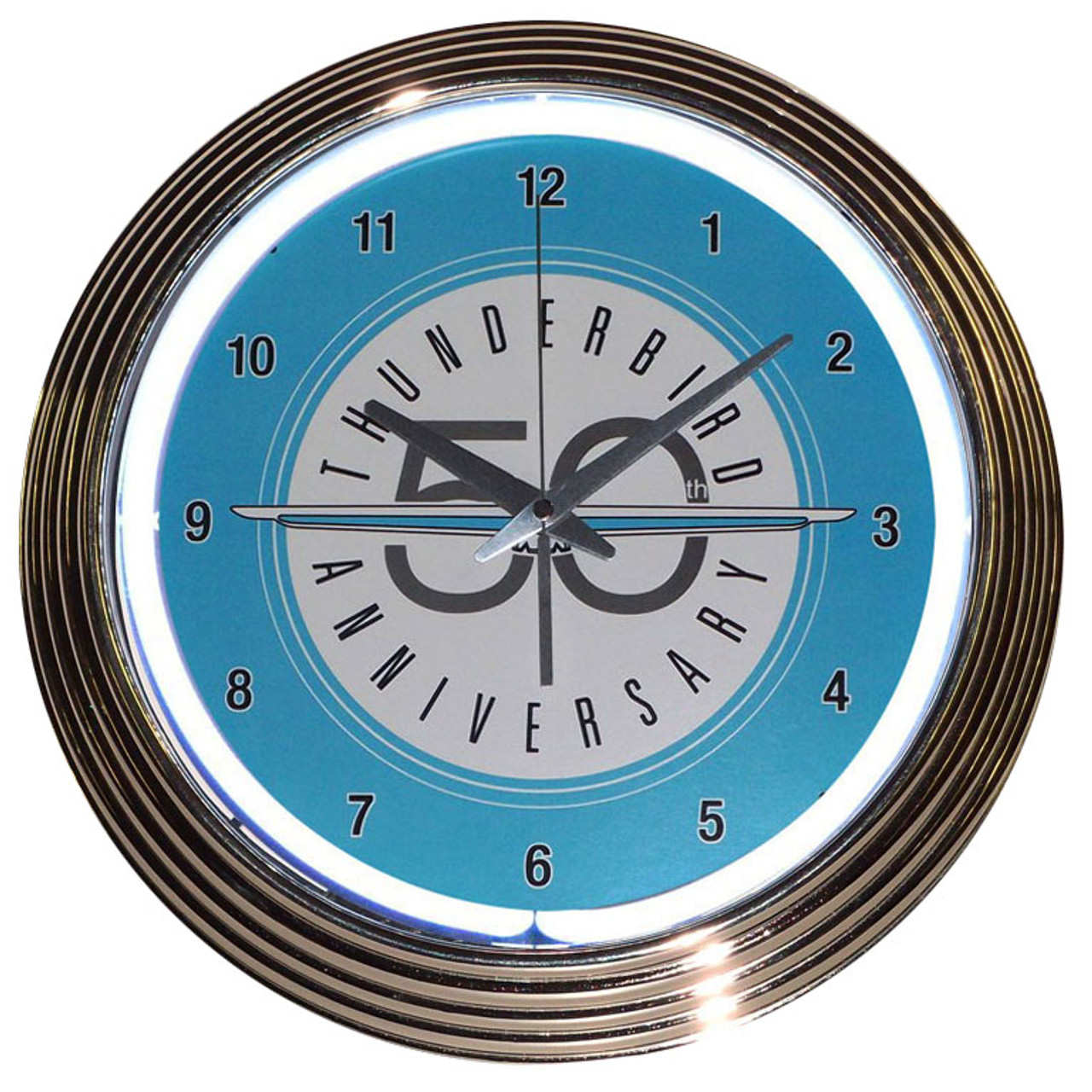 Retro Ford Thunderbird Neon Clock 15 X 15 Inches Retro Ford Thunderbird Neon Clock 15 X 15 Inches