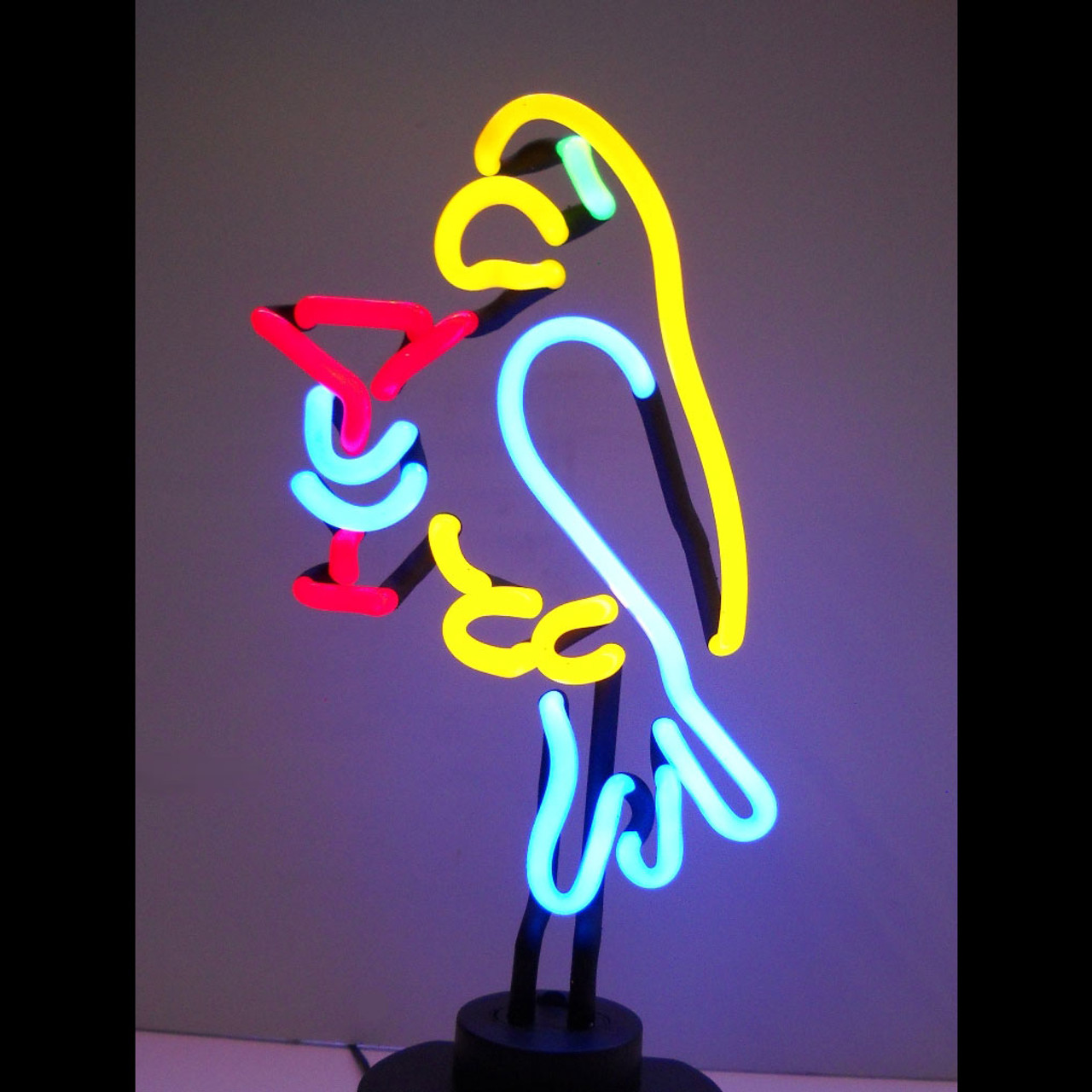 Retro Parrot Margarita Neon Sculpture  14 W  X 8 H X 6 D