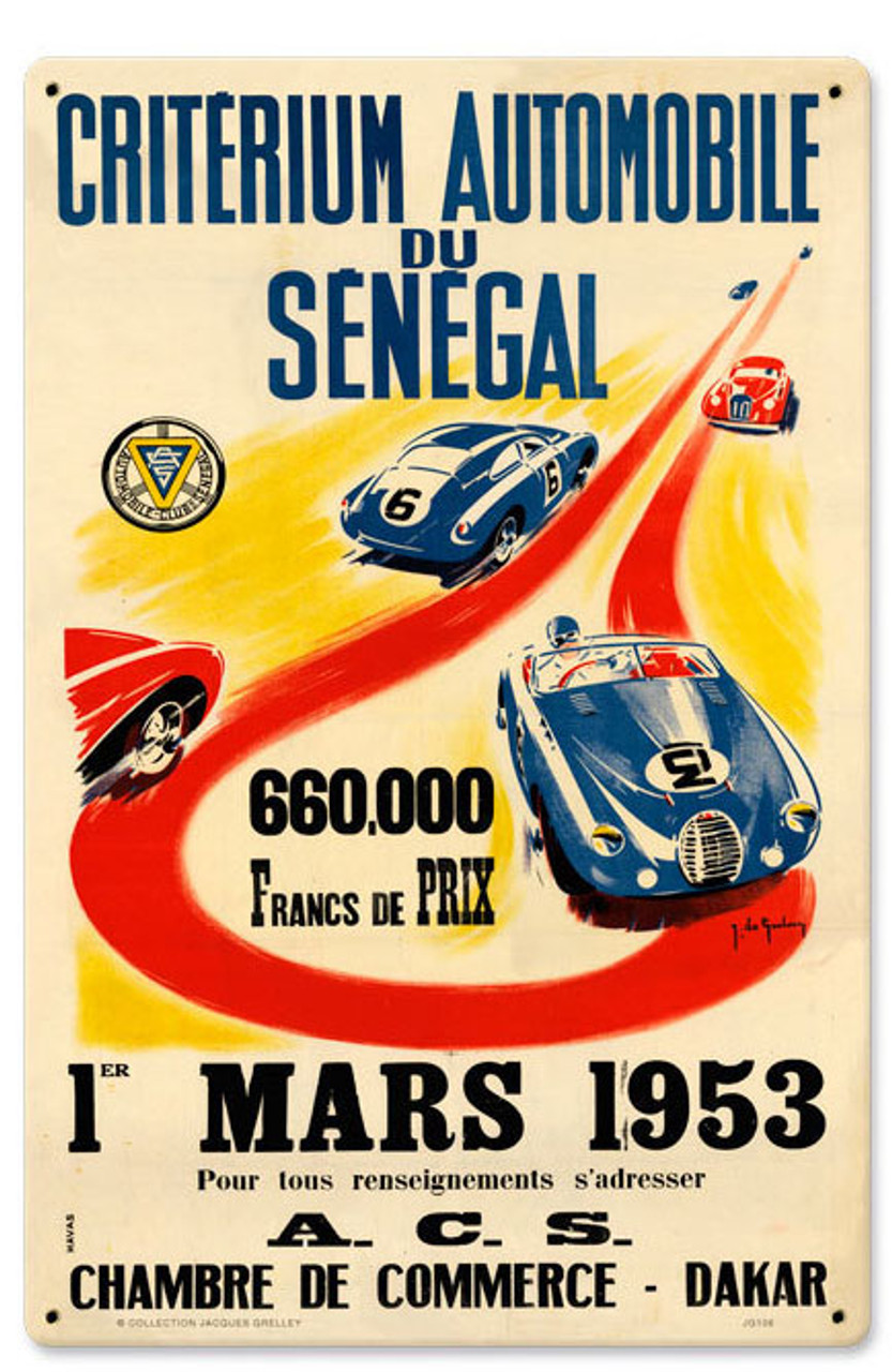Retro Senegal 1953 Metal Sign 12 x 18 Inches