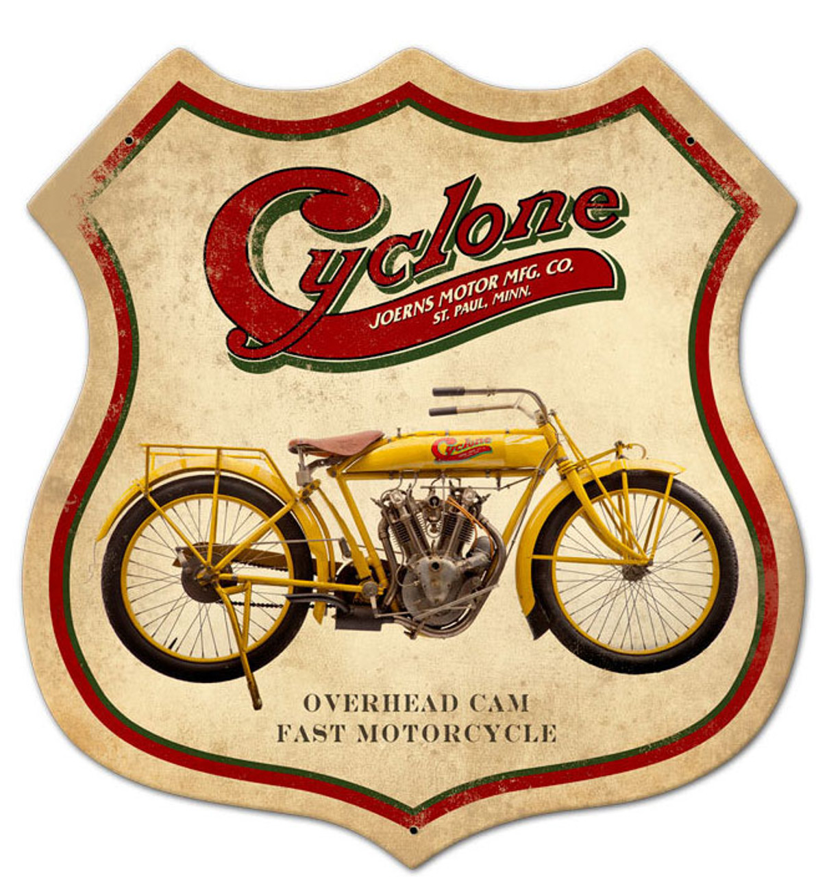 Retro Cyclone Metal Sign 15 x 15 Inches