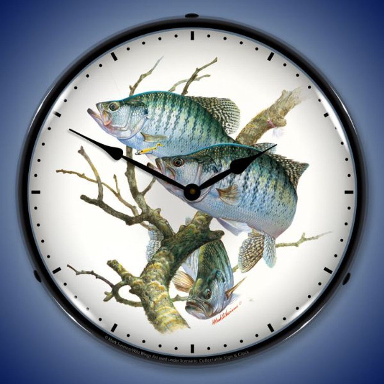 Crappies Lighted Wall Clock 14 x 14 Inches