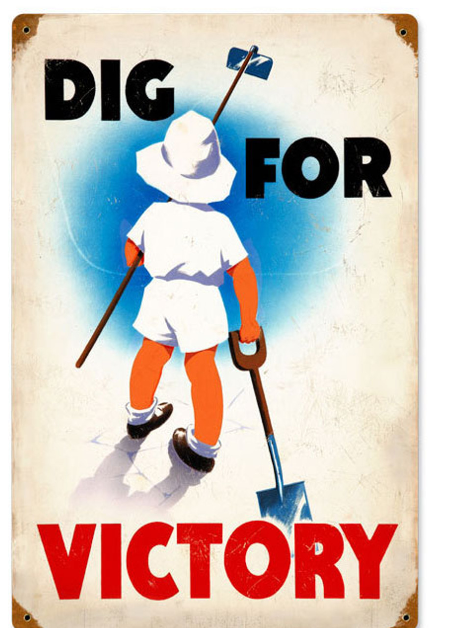 Retro Dig Victory Vintage Metal Sign 12 x 18 Inches