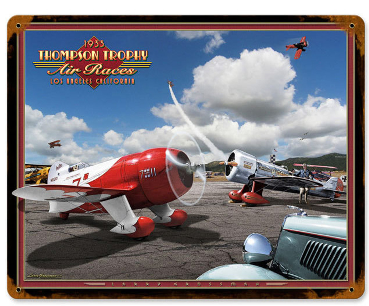 Retro Air Races  Metal Sign 15 x 12 Inches