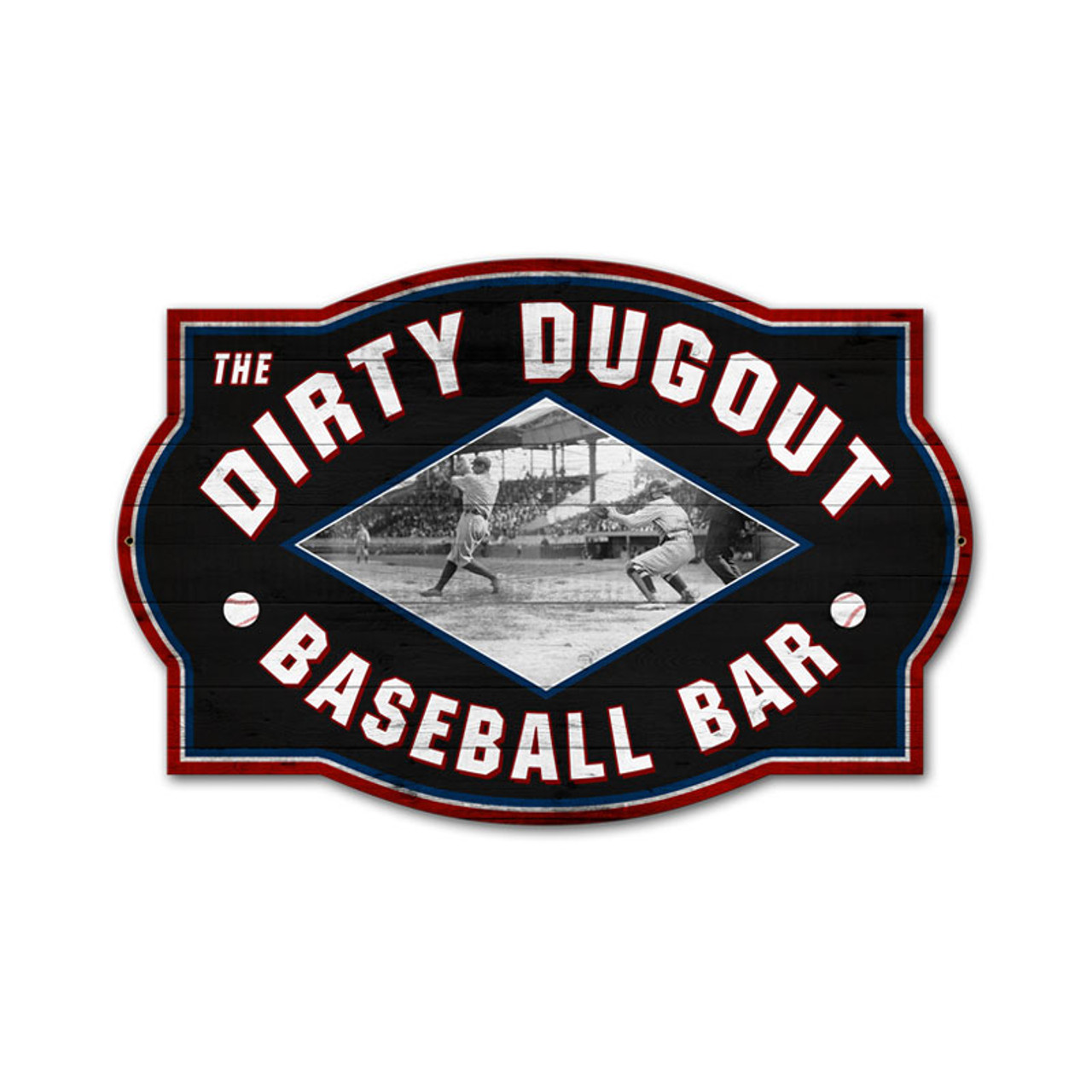 Retro Dirty Dugout Custom Metal Shape Sign 24 x 16 Inches