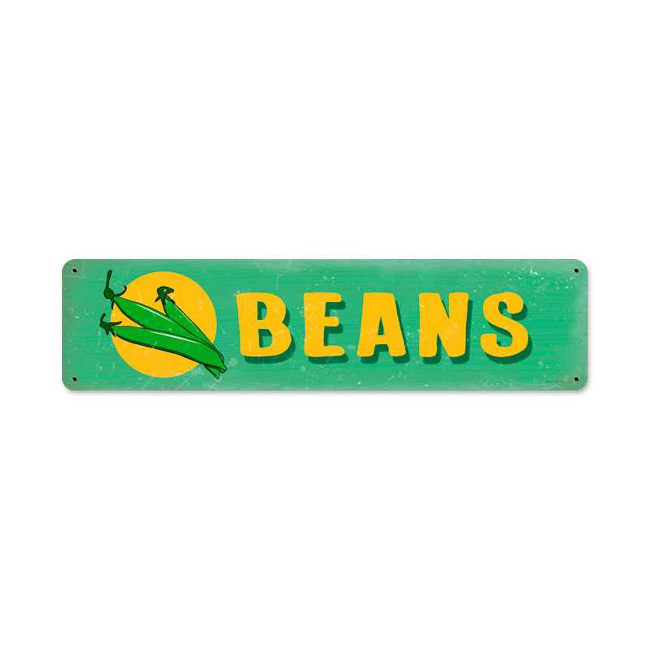 Retro Beans Metal Sign 20 x 5 Inches