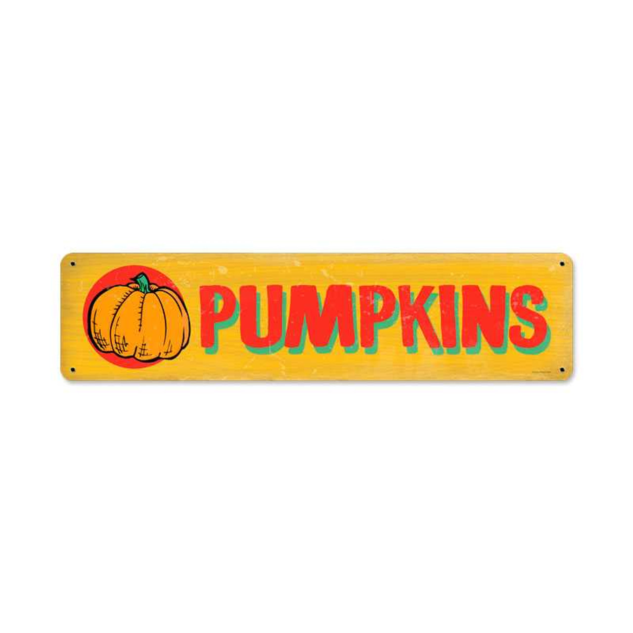 Retro Pumpkins Metal Sign 20 x 5 Inches