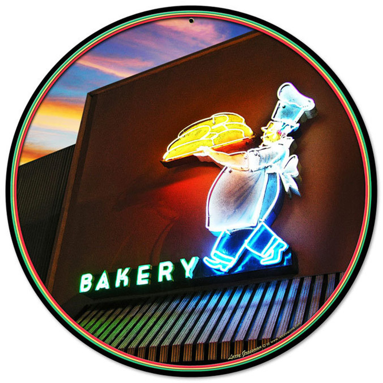Bakery Round Metal Sign 14 x 14 Inches