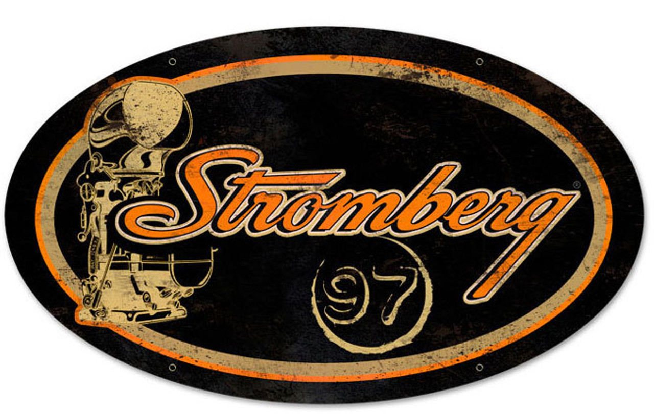 Stromberg Oval Metal Sign 24 x 14 Inches