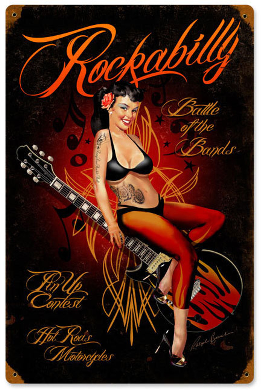 Rockabilly Vintage Metal Sign 12 x 18 Inches