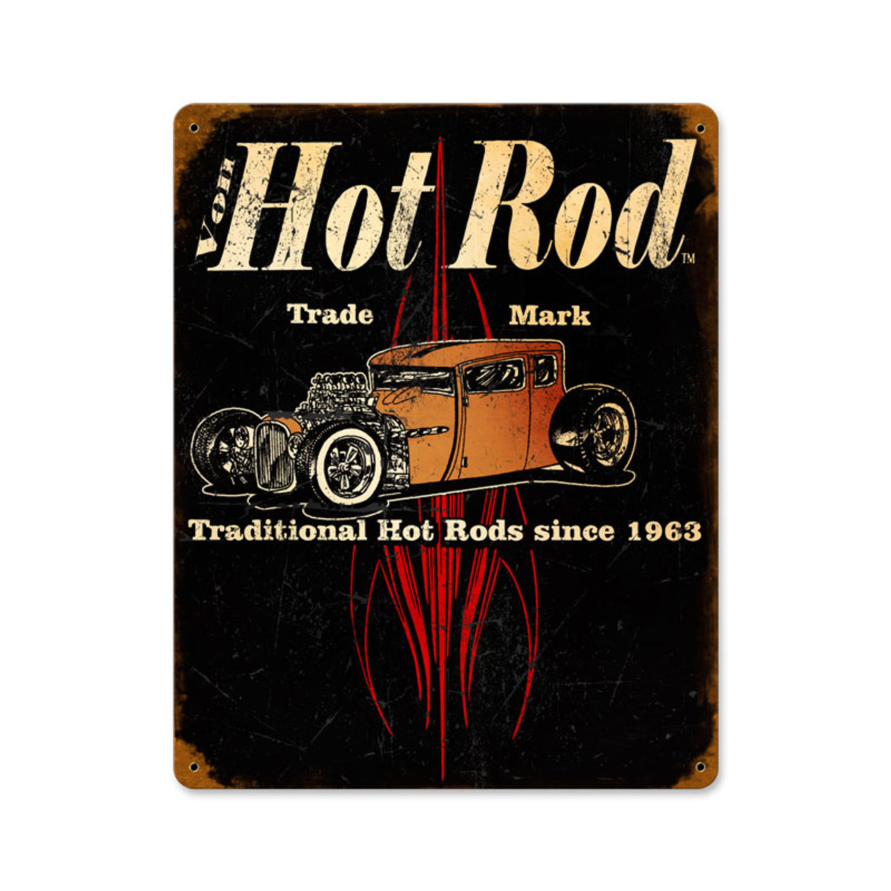 Von Hot Rod Trademark Vintage Metal Sign 12 x 15 Inches