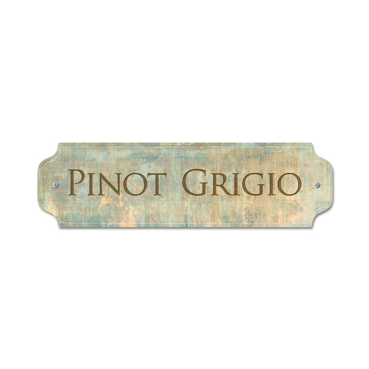 Vintage Pinot Grigio Door Push 12 x 3 Inches