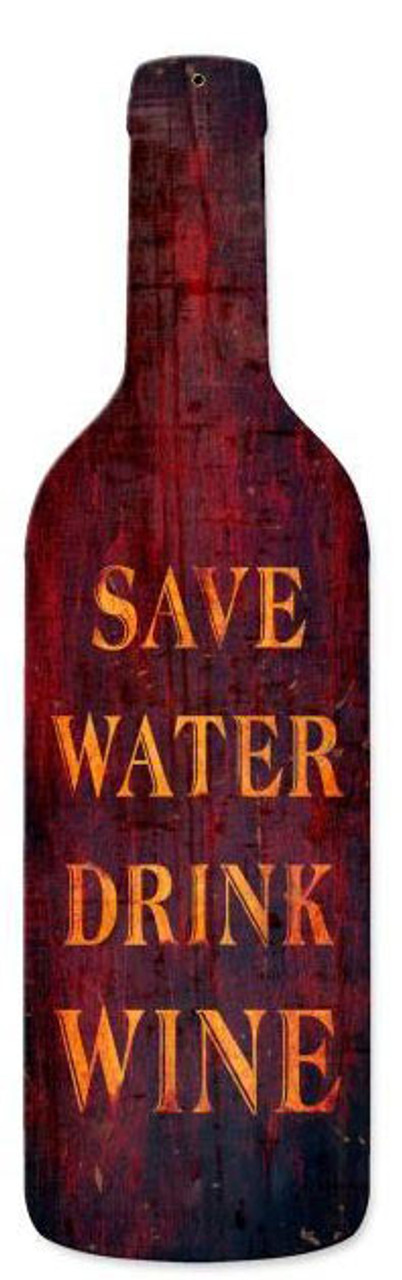 Save Water Custom Shape Metal Sign 8 x 26 Inches