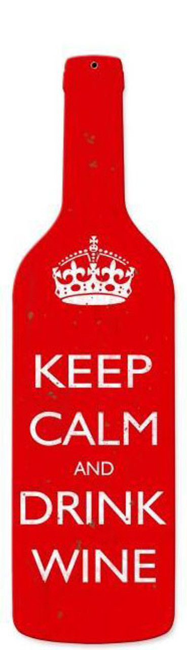 Keep Calm Custom Shape Metal Sign 8 x 26 Inches