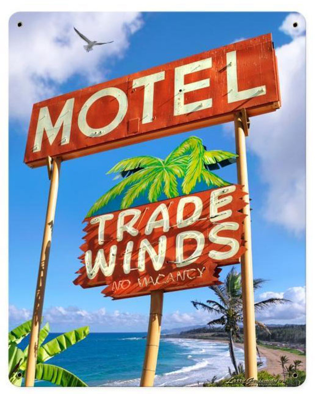 Trade Winds Motel Metal Sign 12 x 18 Inches