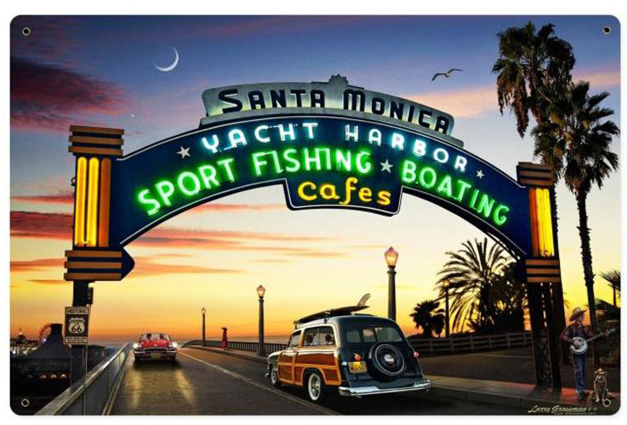 Santa Monica Pier Metal Sign 12 x 18 Inches