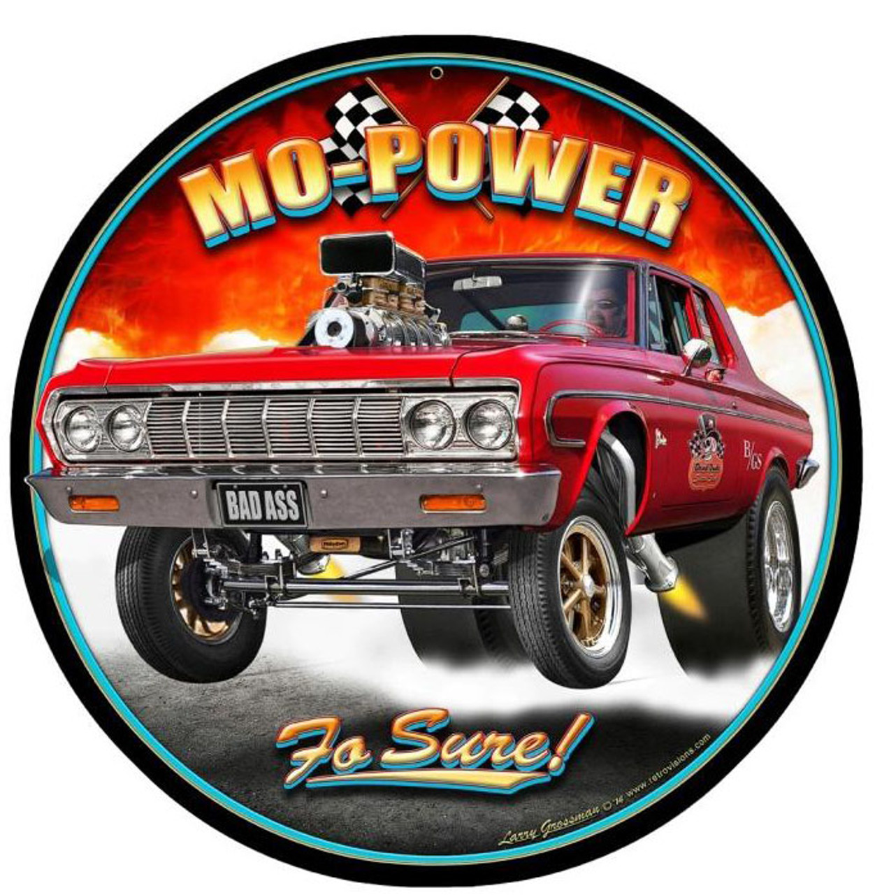 Mo Power Round Metal Sign 14 x 14 Inches