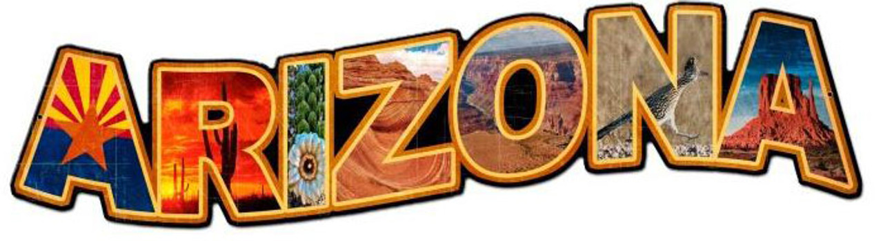 Arizona Landmarks Custom Metal Shape Sign 28 x 8 Inches